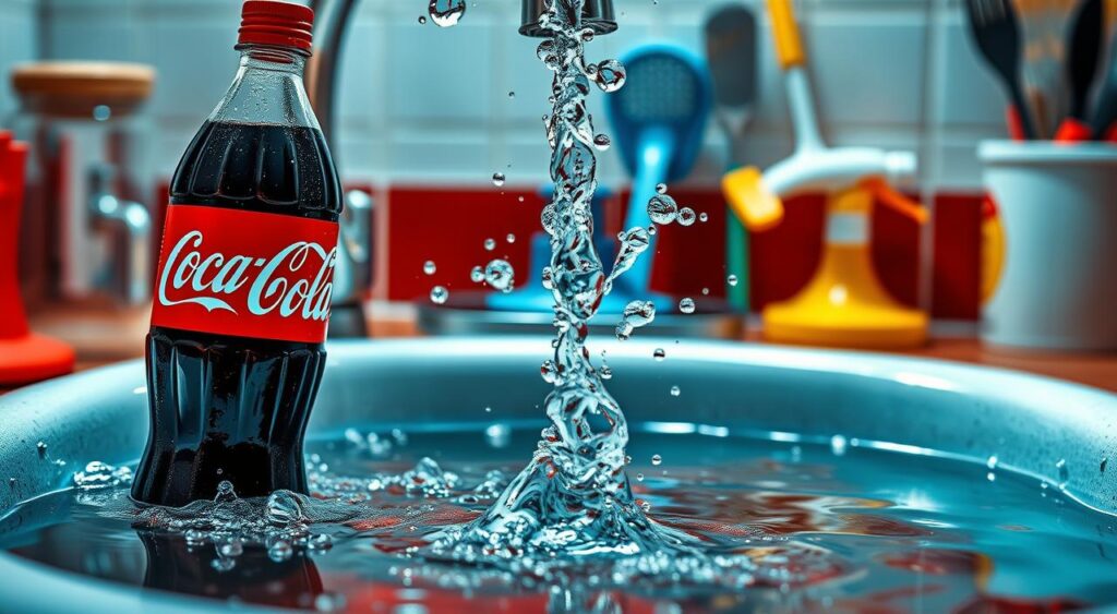 Desentupir pia com Coca-Cola